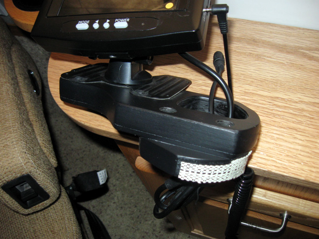 Monitor mounted on base