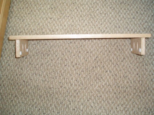 side view of shelf showing pocket holes.